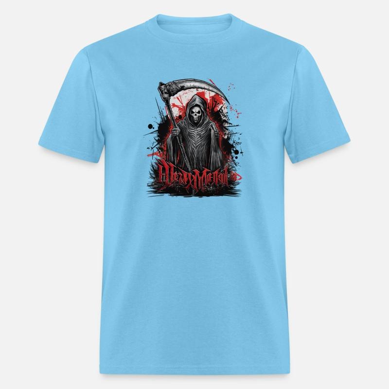 Heavy Metal Reaper with Scythe Graphic