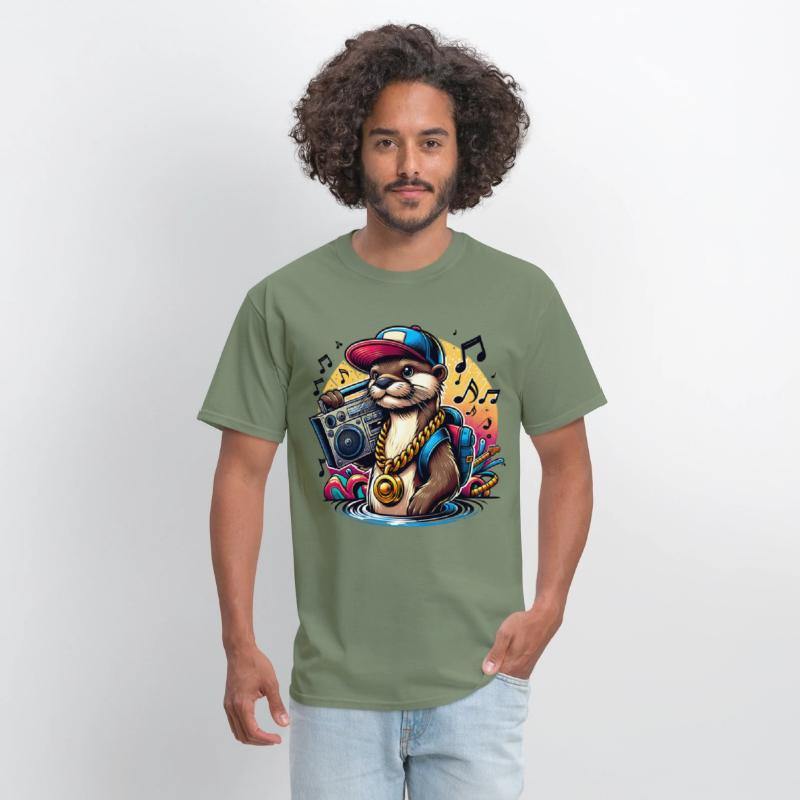 Hip Hop Otter with Boombox Vibes