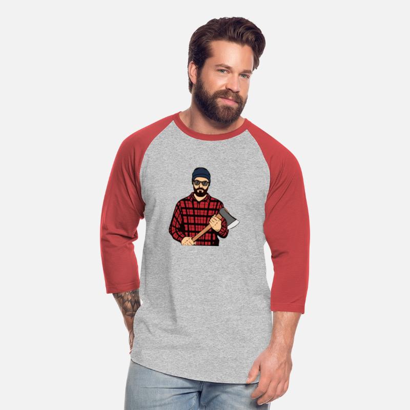 Hipster Beard Man Holding the Axe