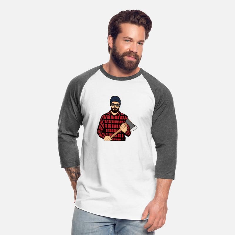 Hipster Beard Man Holding the Axe