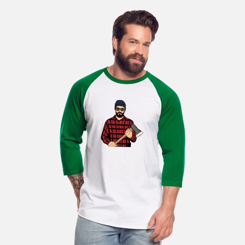Hipster Beard Man Holding the Axe
