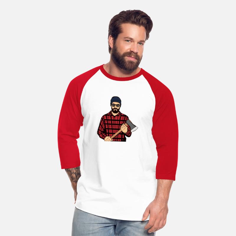 Hipster Beard Man Holding the Axe