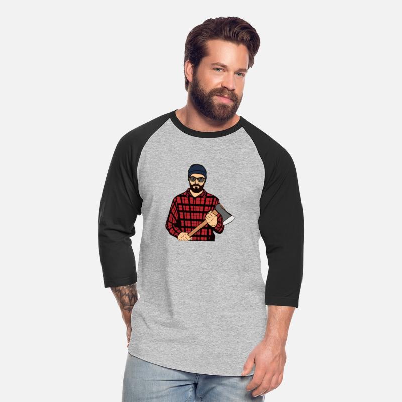 Hipster Beard Man Holding the Axe