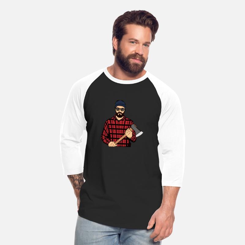Hipster Beard Man Holding the Axe