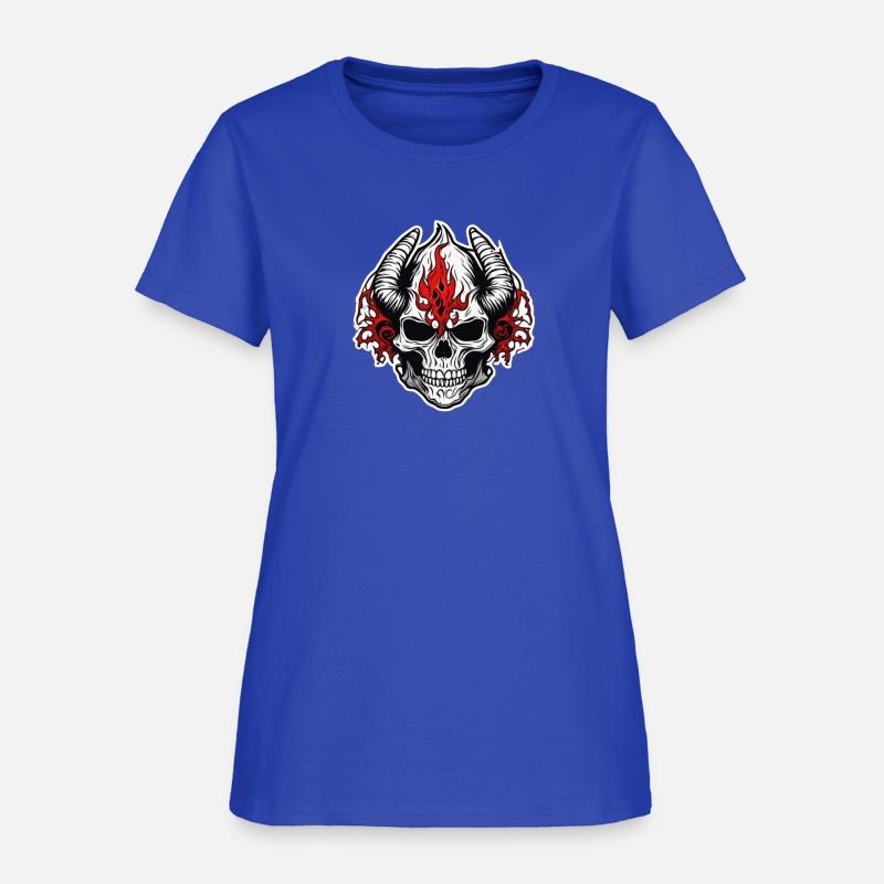Horned Skull: Red Flames