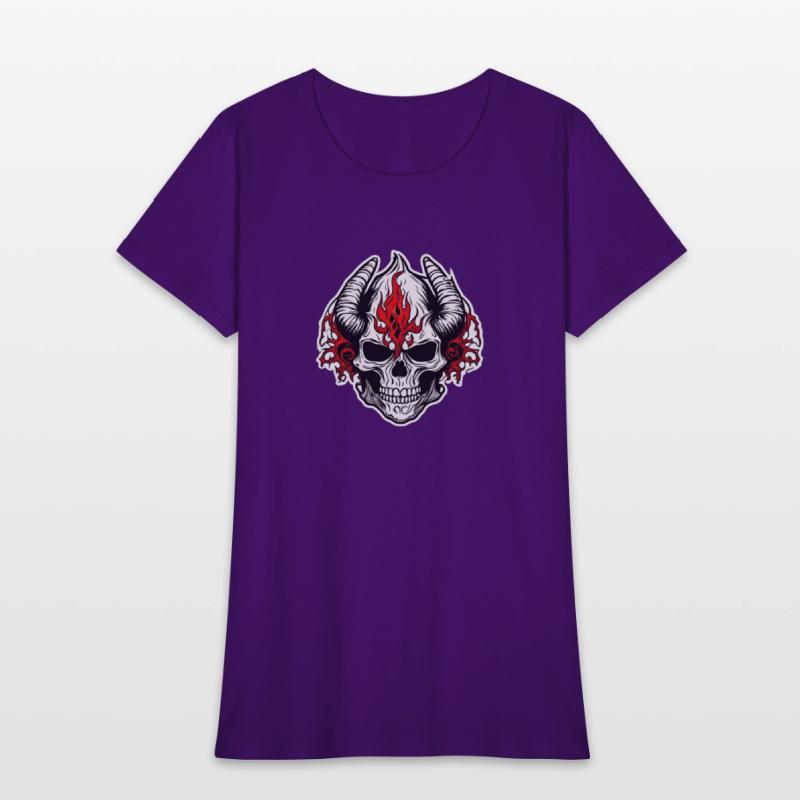 Horned Skull: Red Flames