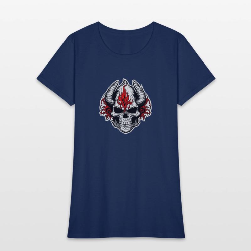 Horned Skull: Red Flames