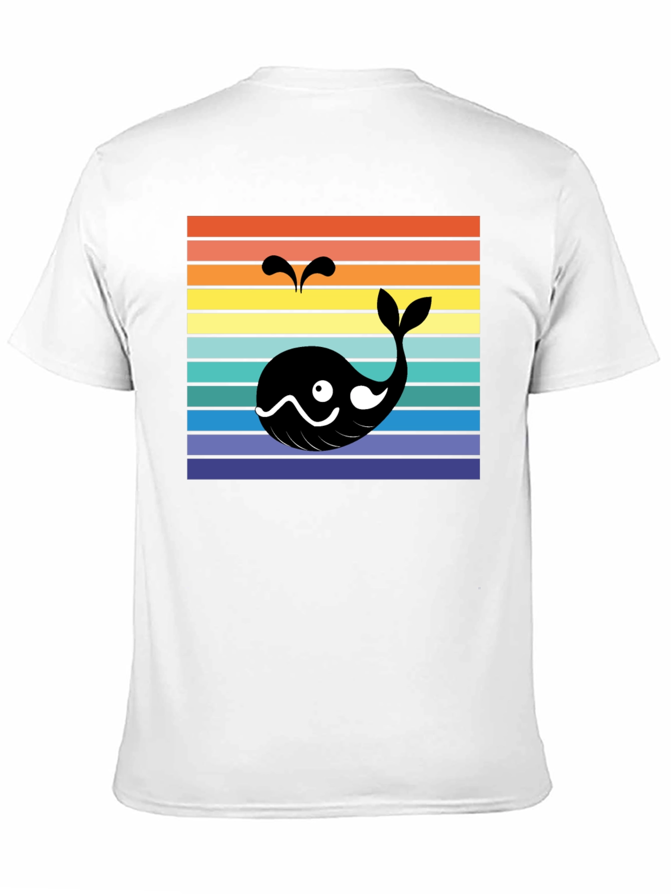 Retro Whale Graphic Tee - Mens Black T-Shirt