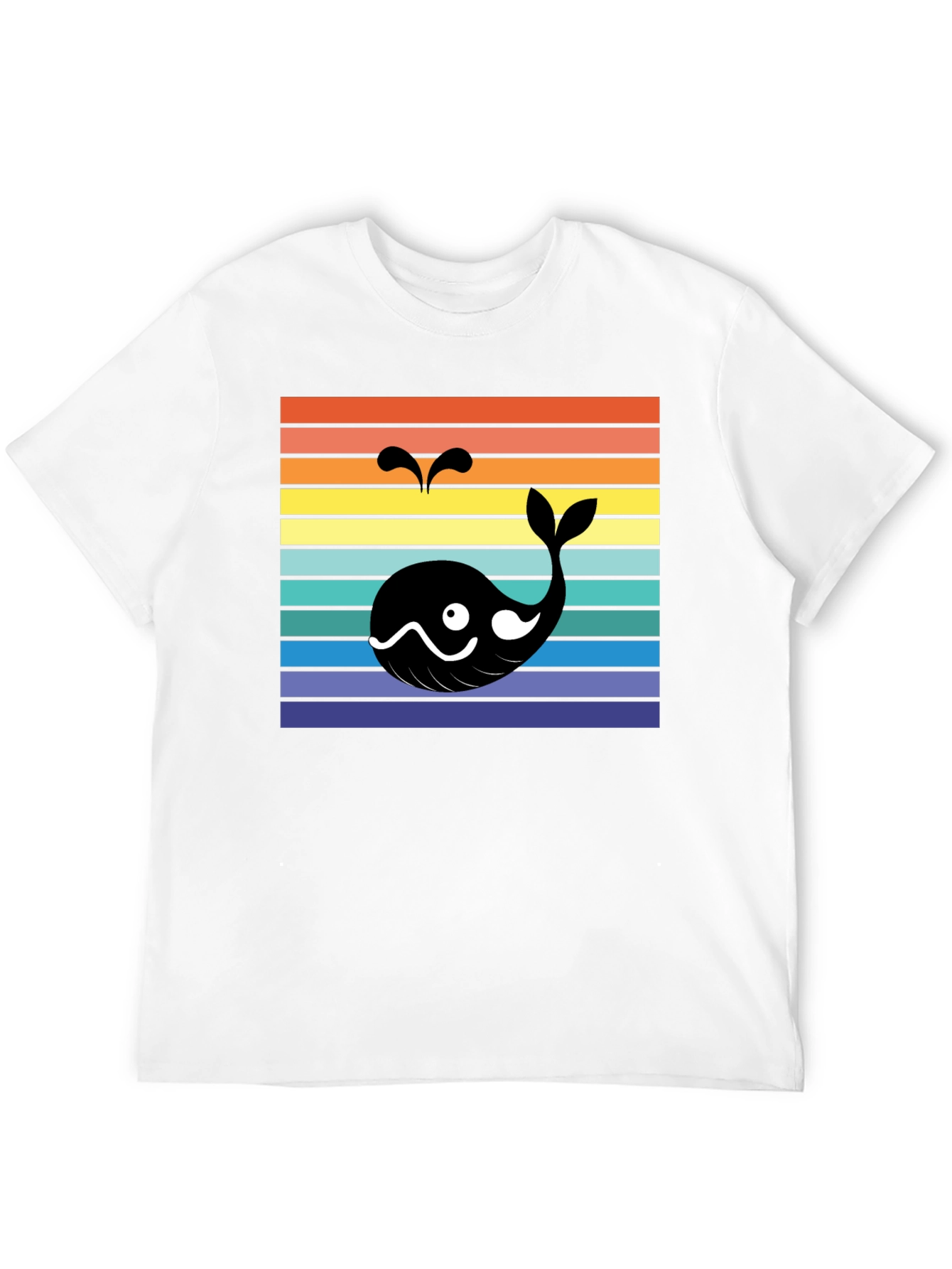 Retro Whale Graphic Tee - Mens Black T-Shirt