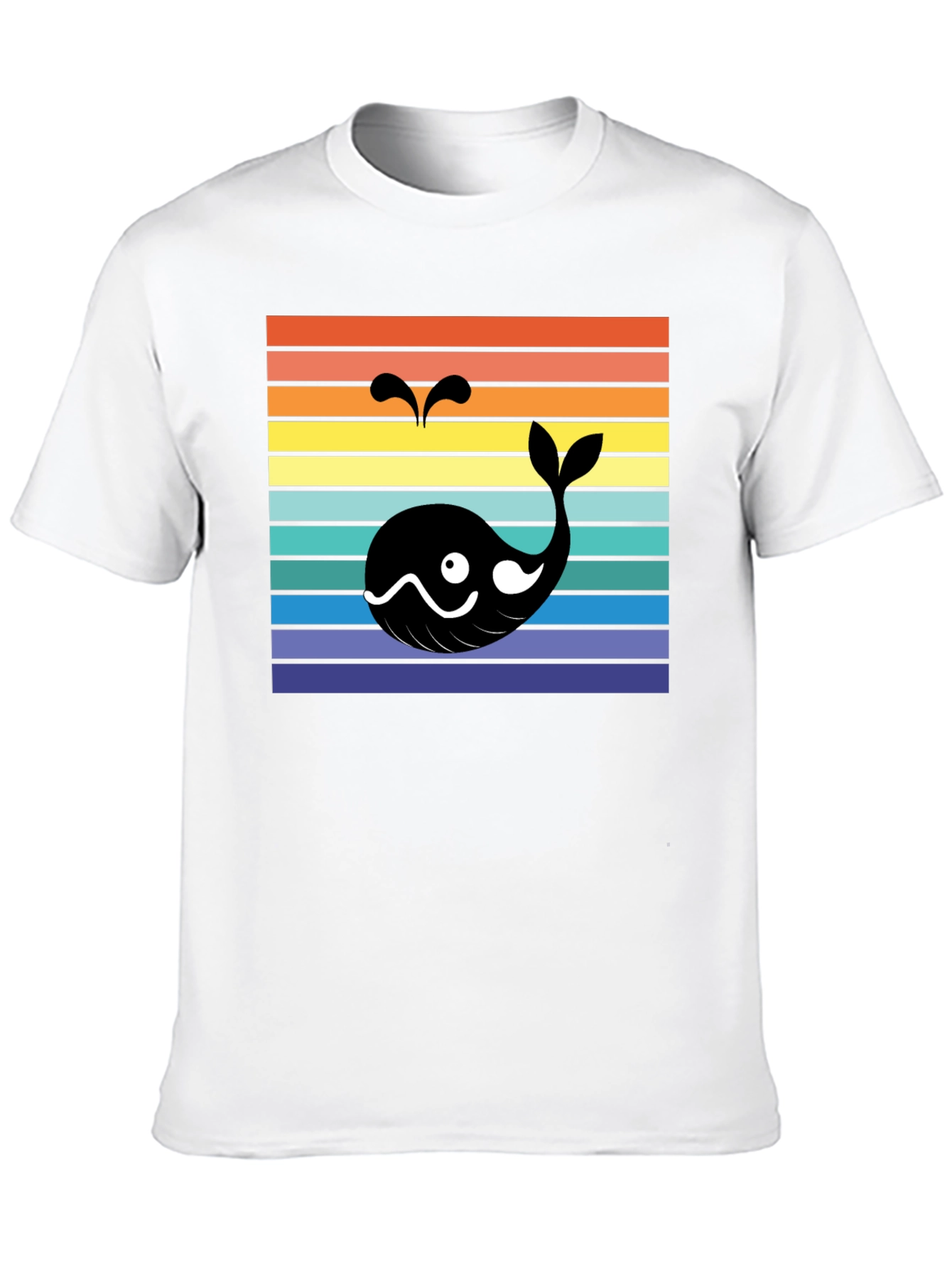 Retro Whale Graphic Tee - Mens Black T-Shirt