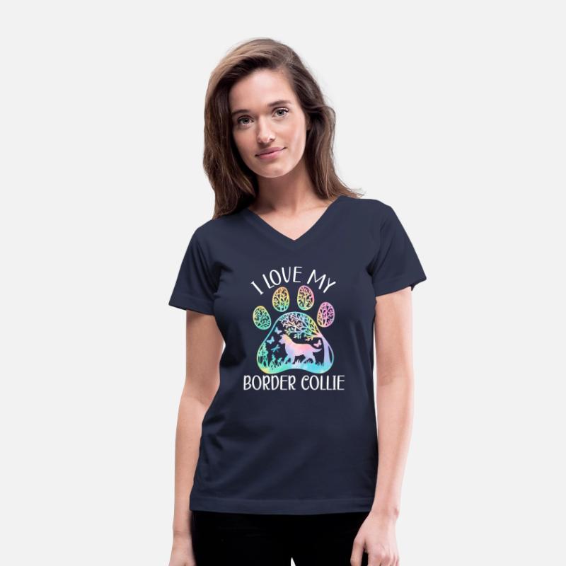 I Love My Border Collie Dog Lover Puppy Paw Love