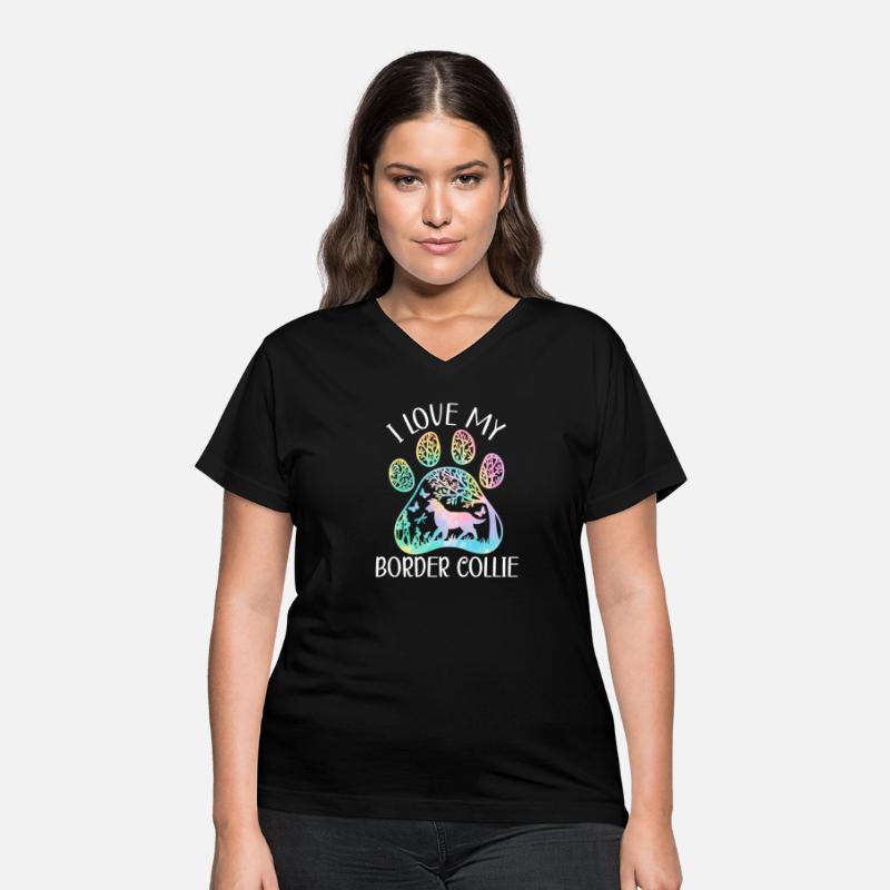 I Love My Border Collie Dog Lover Puppy Paw Love