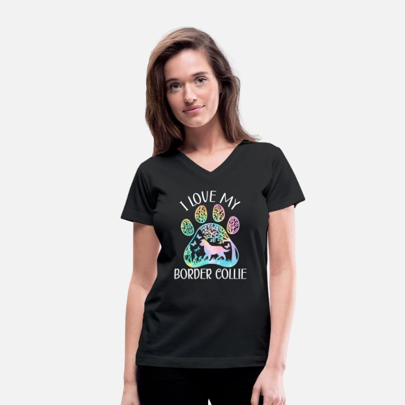 I Love My Border Collie Dog Lover Puppy Paw Love