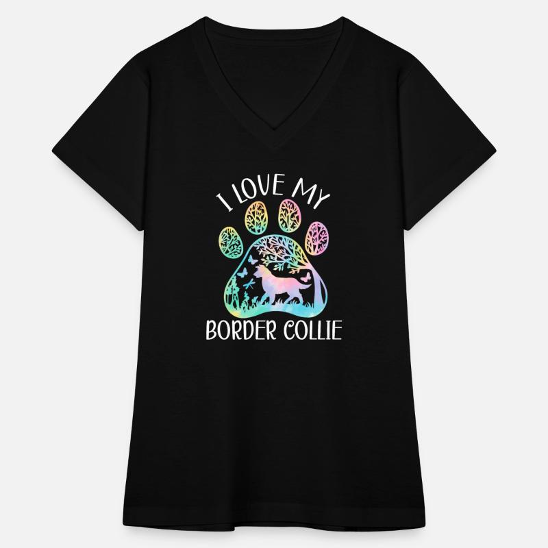 I Love My Border Collie Dog Lover Puppy Paw Love