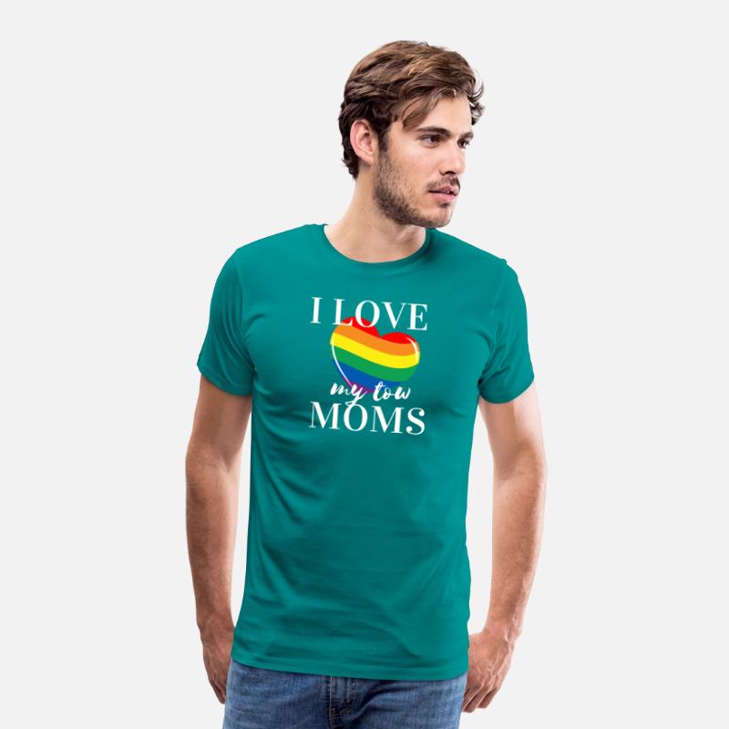 I Love My Two MomsT- shirt LGBT Gay Lesbian