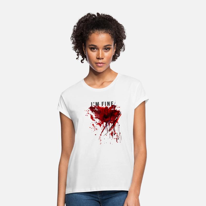 I m Fine Bloody Blood Splatter Halloween Pun