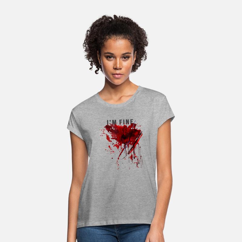 I m Fine Bloody Blood Splatter Halloween Pun