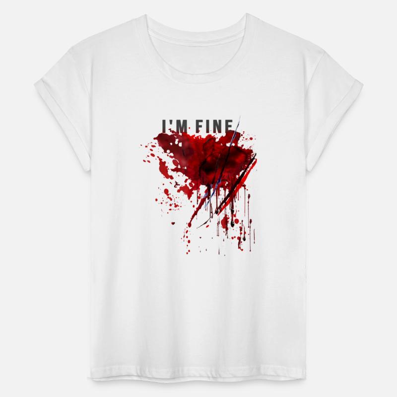 I m Fine Bloody Blood Splatter Halloween Pun