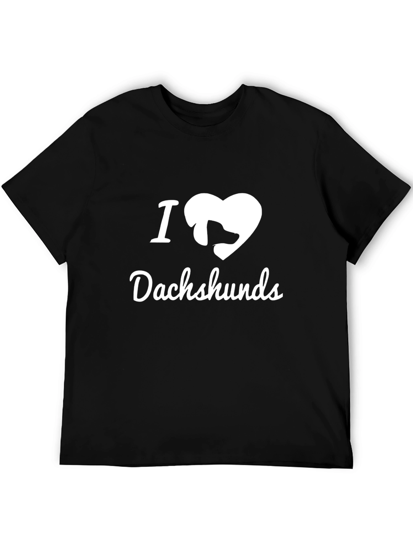 I Love Dachshunds Black T-Shirt