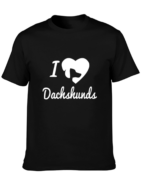 I Love Dachshunds Black T-Shirt