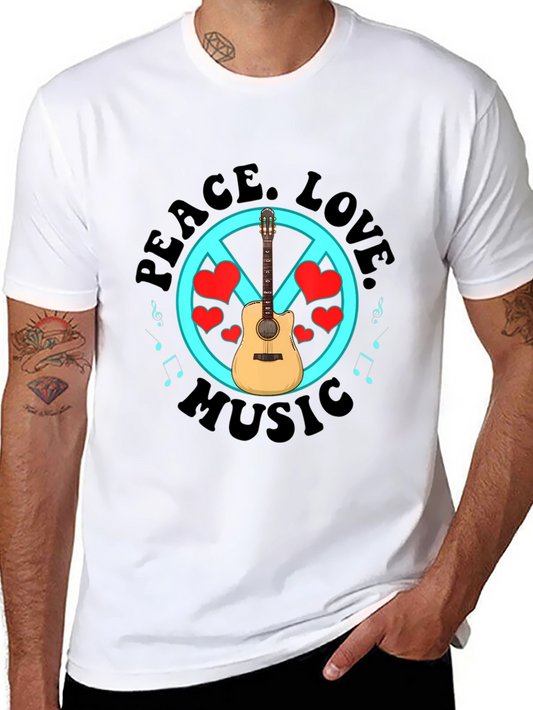 Peace Love Music Graphic T-Shirt
