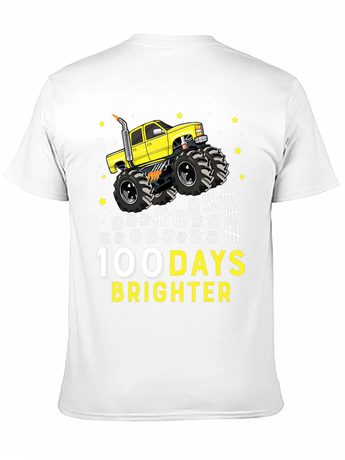 100 Days Brighter Monster Truck Graphic Tee
