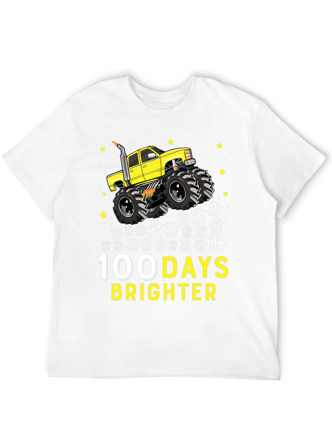100 Days Brighter Monster Truck Graphic Tee