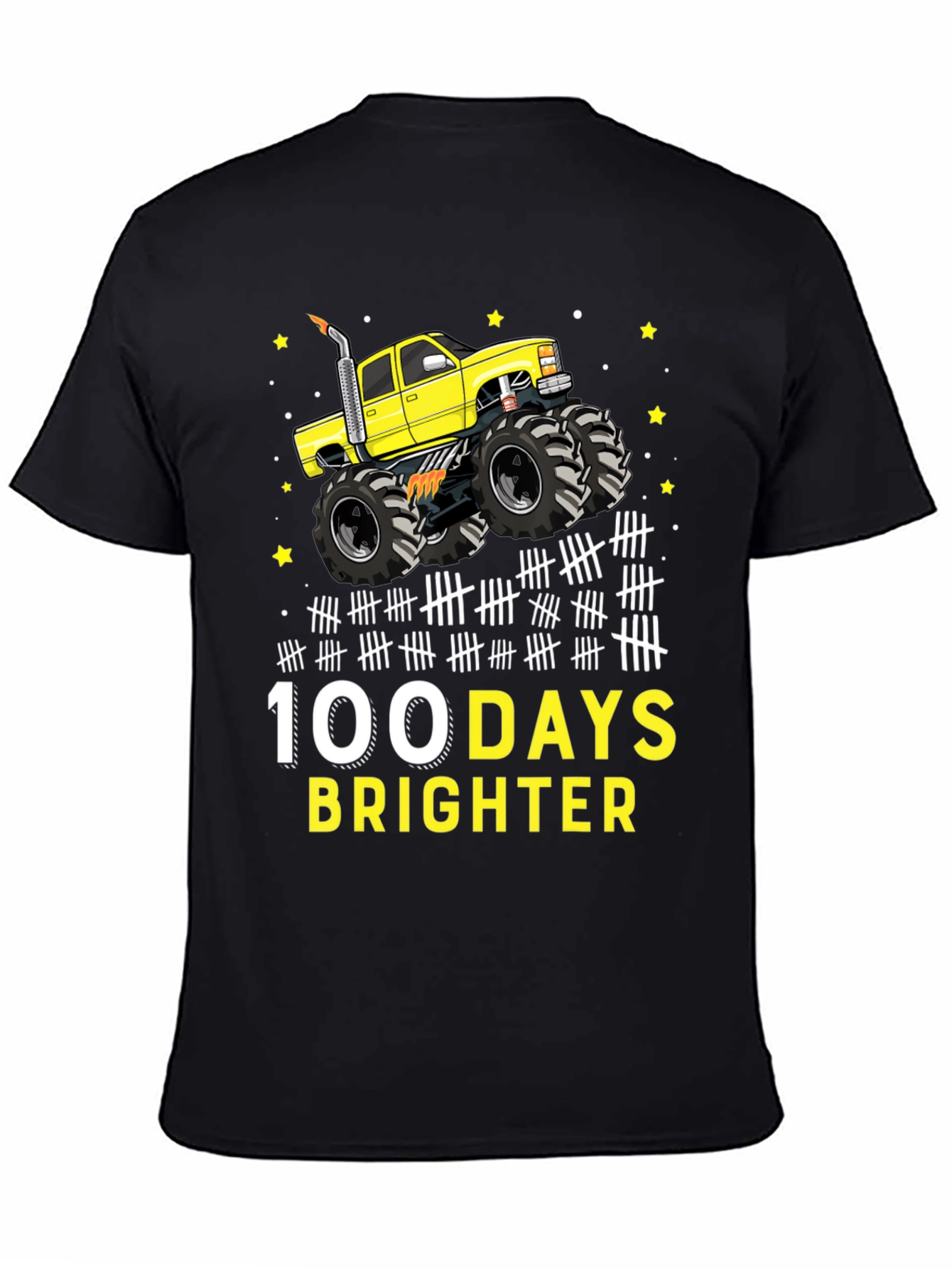 100 Days Brighter Monster Truck Graphic Tee