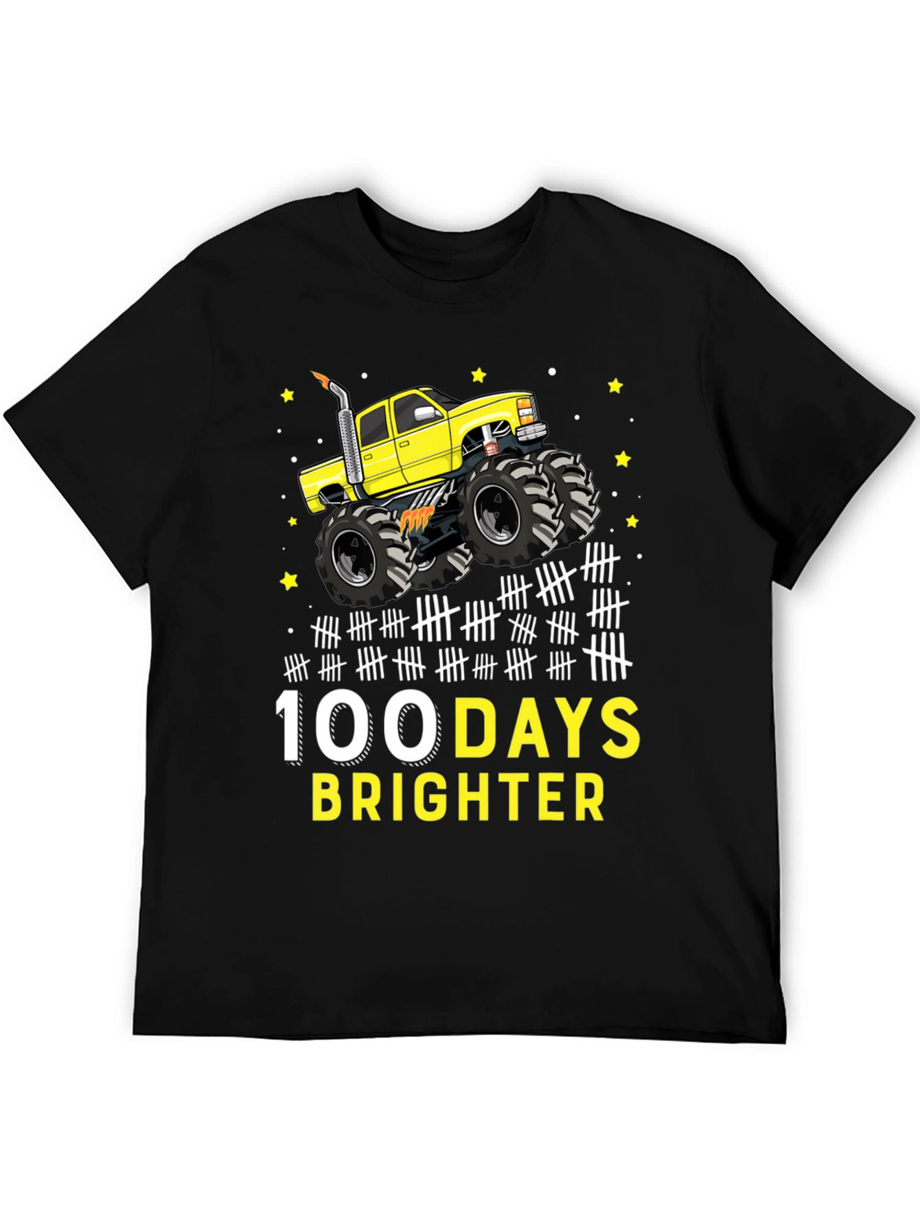 100 Days Brighter Monster Truck Graphic Tee