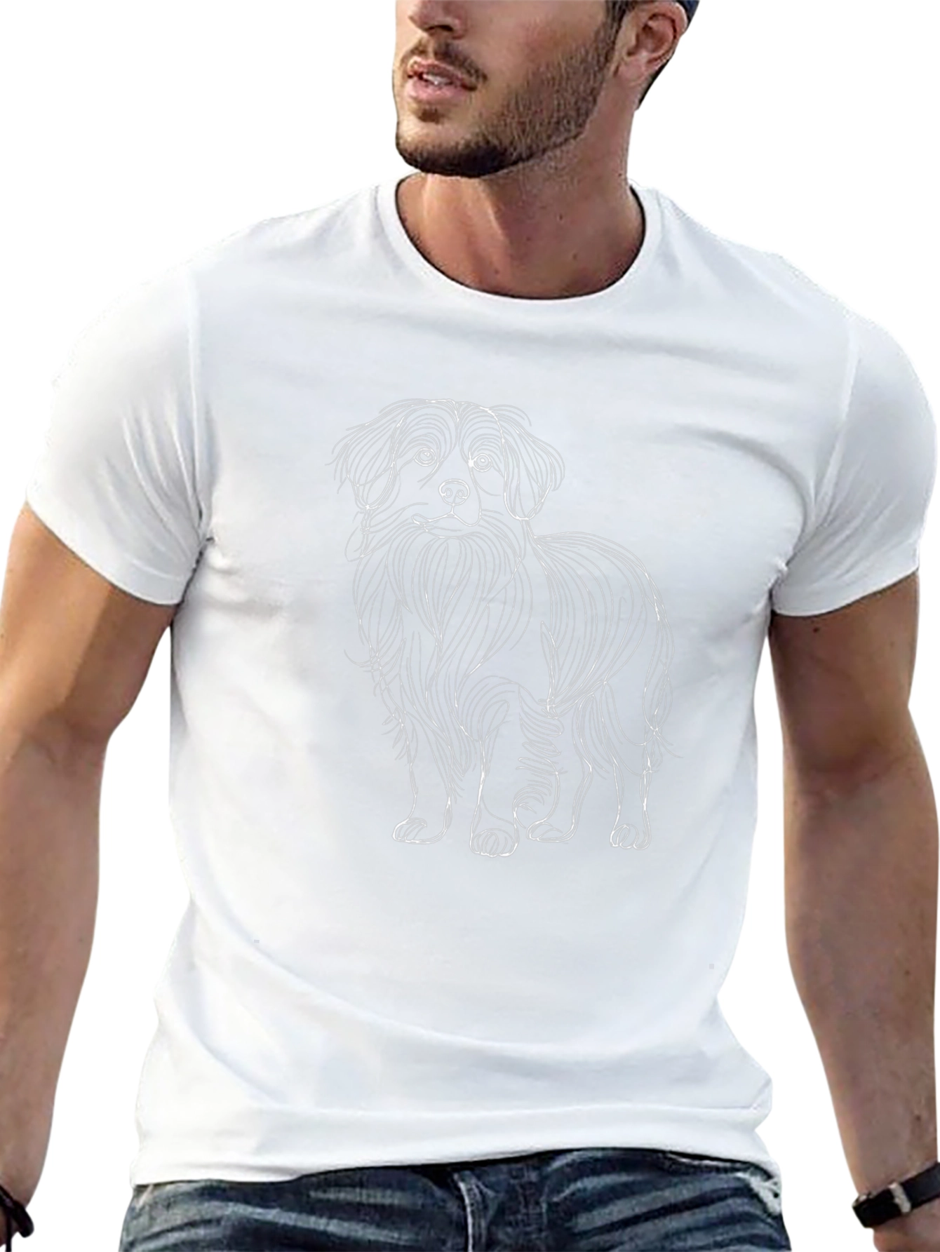 Dog Sketch Black T-Shirt