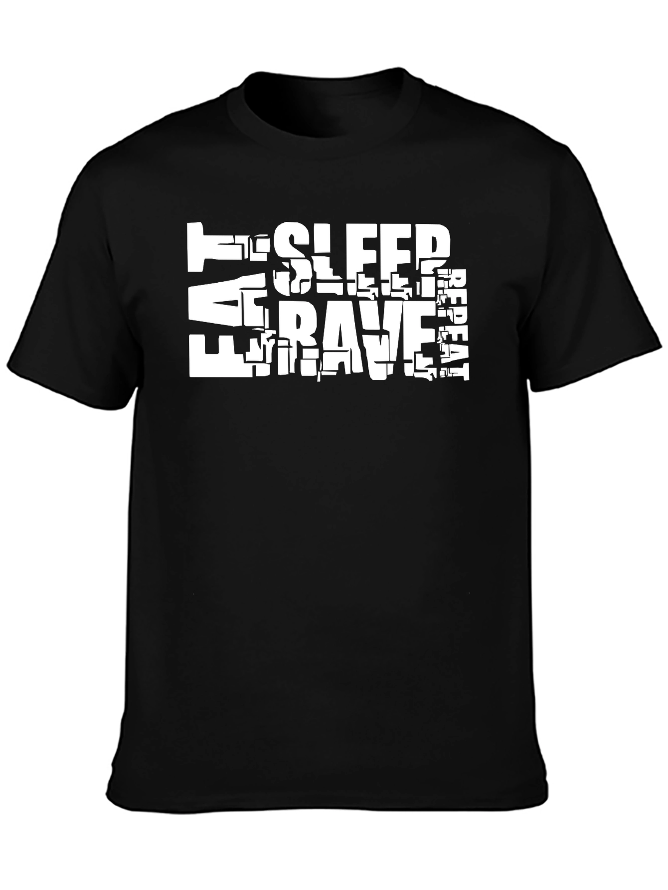 Eat Sleep Rave Repeat Graphic Tee - Black