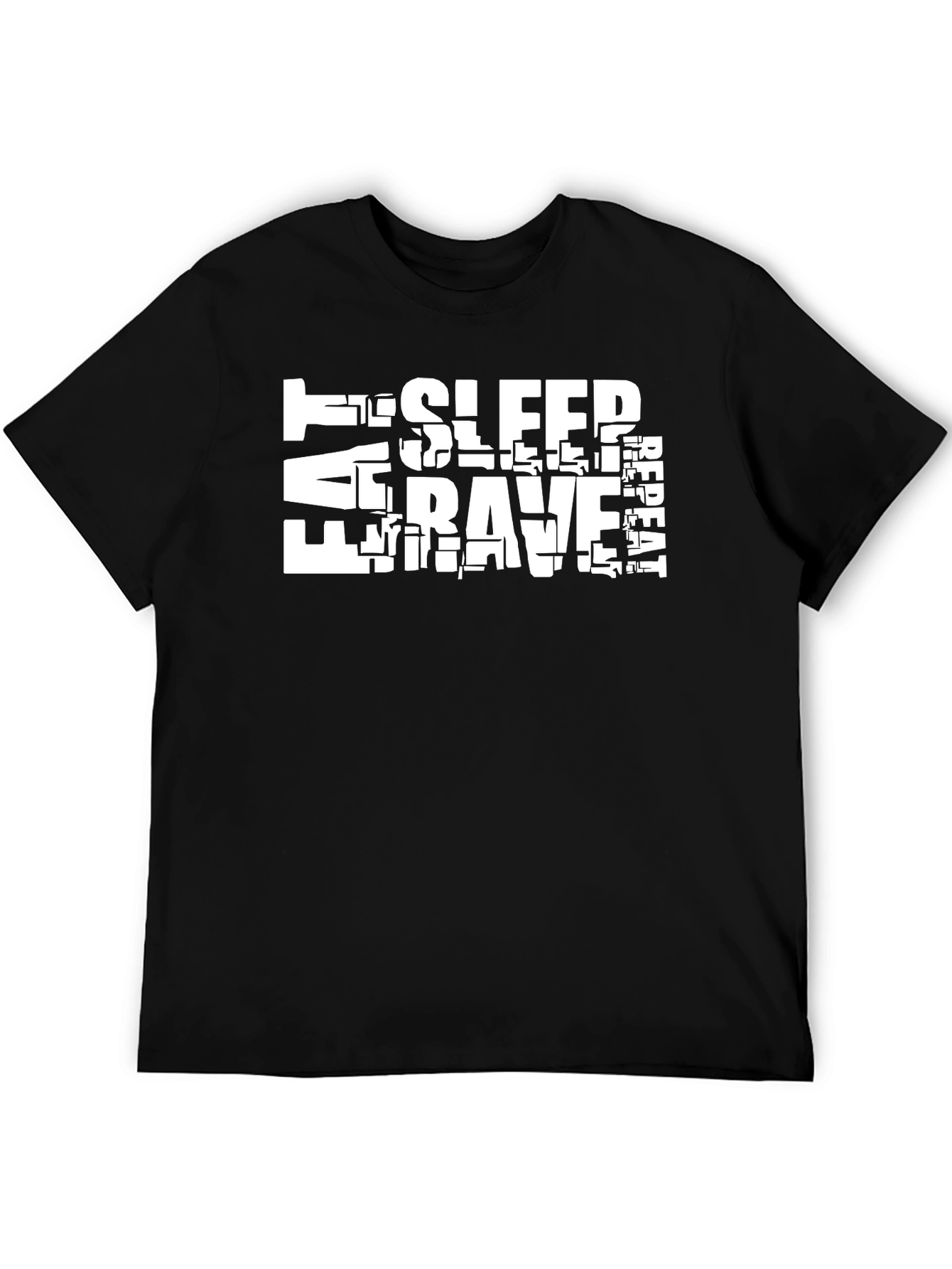 Eat Sleep Rave Repeat Graphic Tee - Black