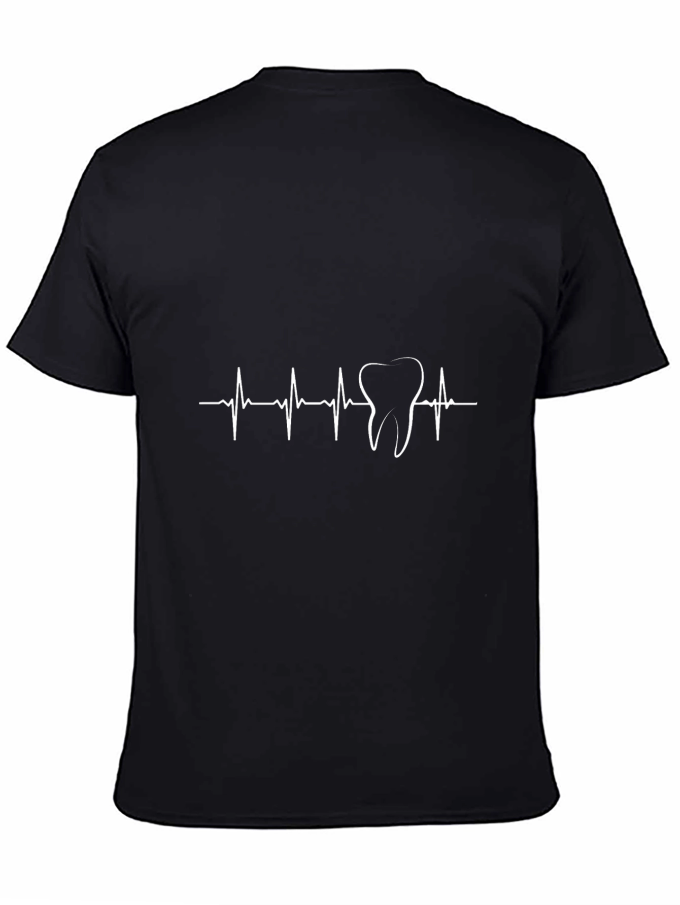Dentist Heartbeat Graphic T-Shirt - Black Cotton