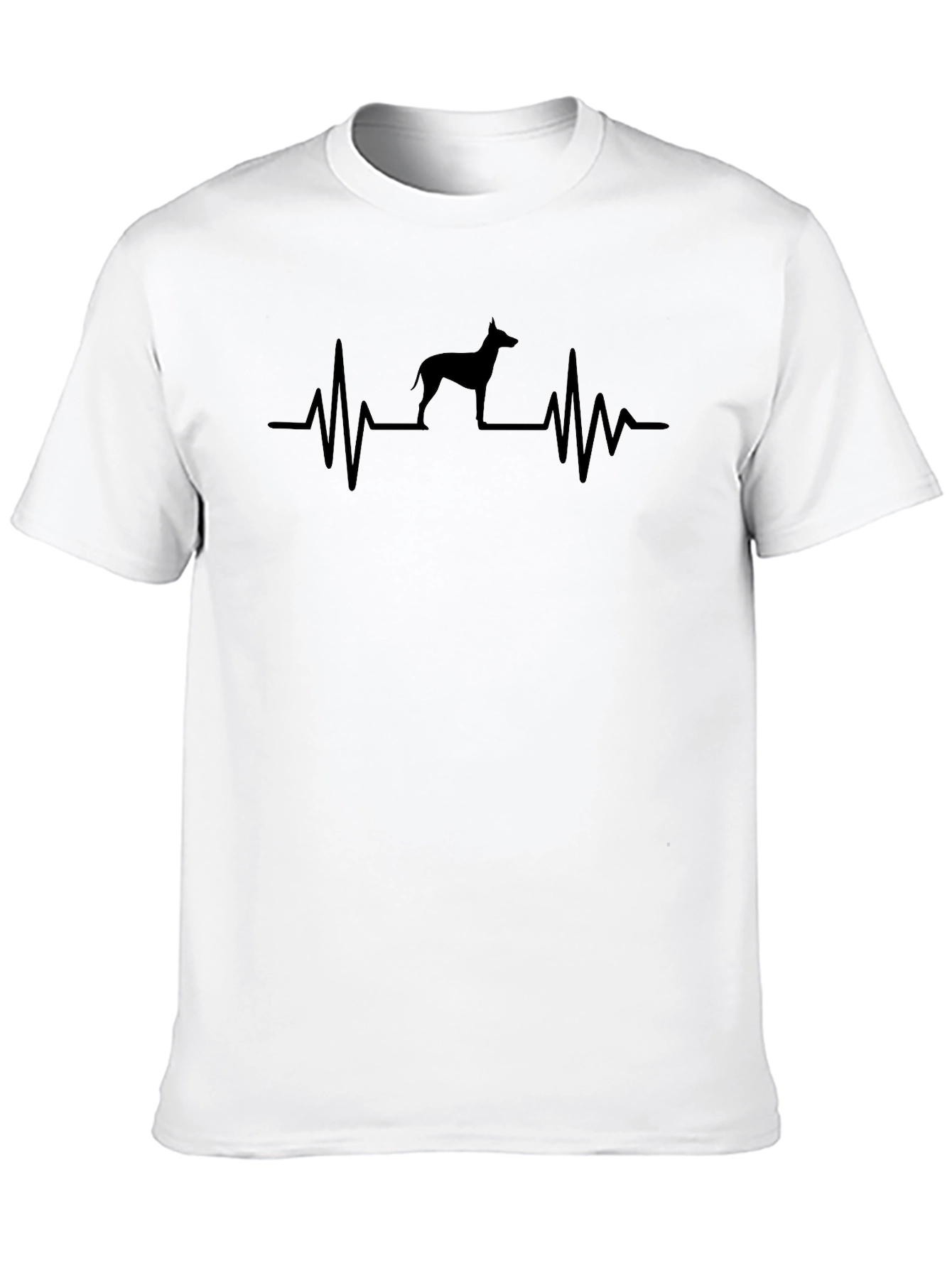 Dog Heartbeat Graphic Tee - Casual Black T-Shirt