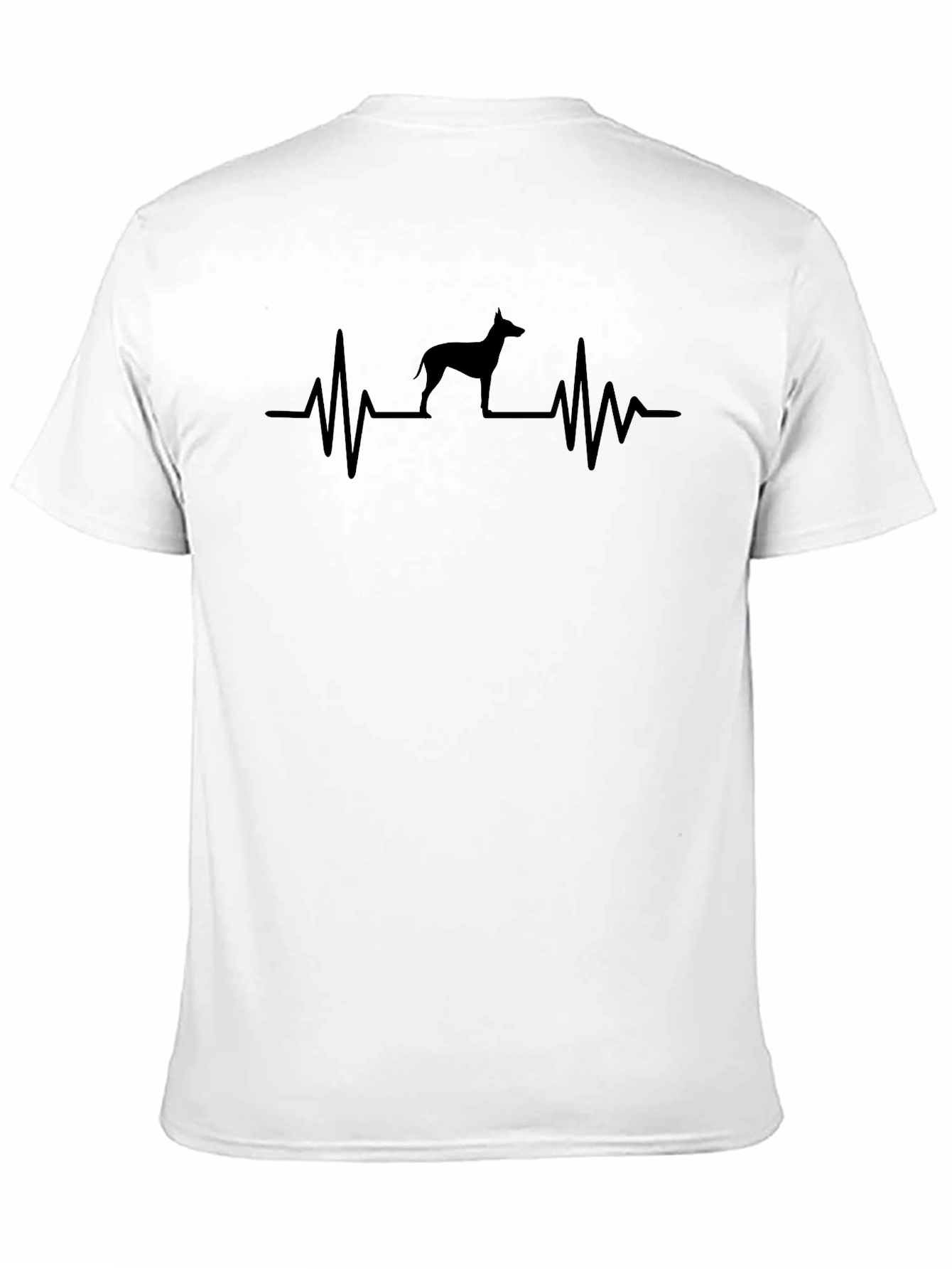 Dog Heartbeat Graphic Tee - Casual Black T-Shirt