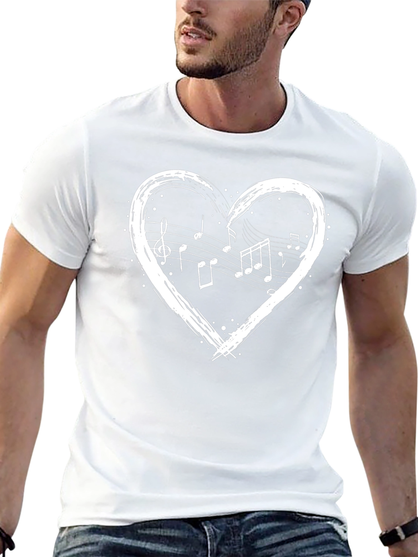 Musical Heart Graphic Tee - Black