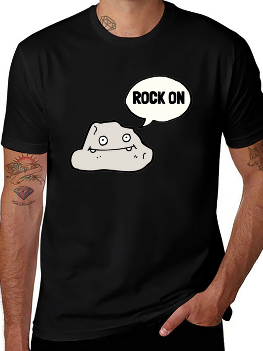 Rock On Graphic Tee - Unique Cartoon Rock Design