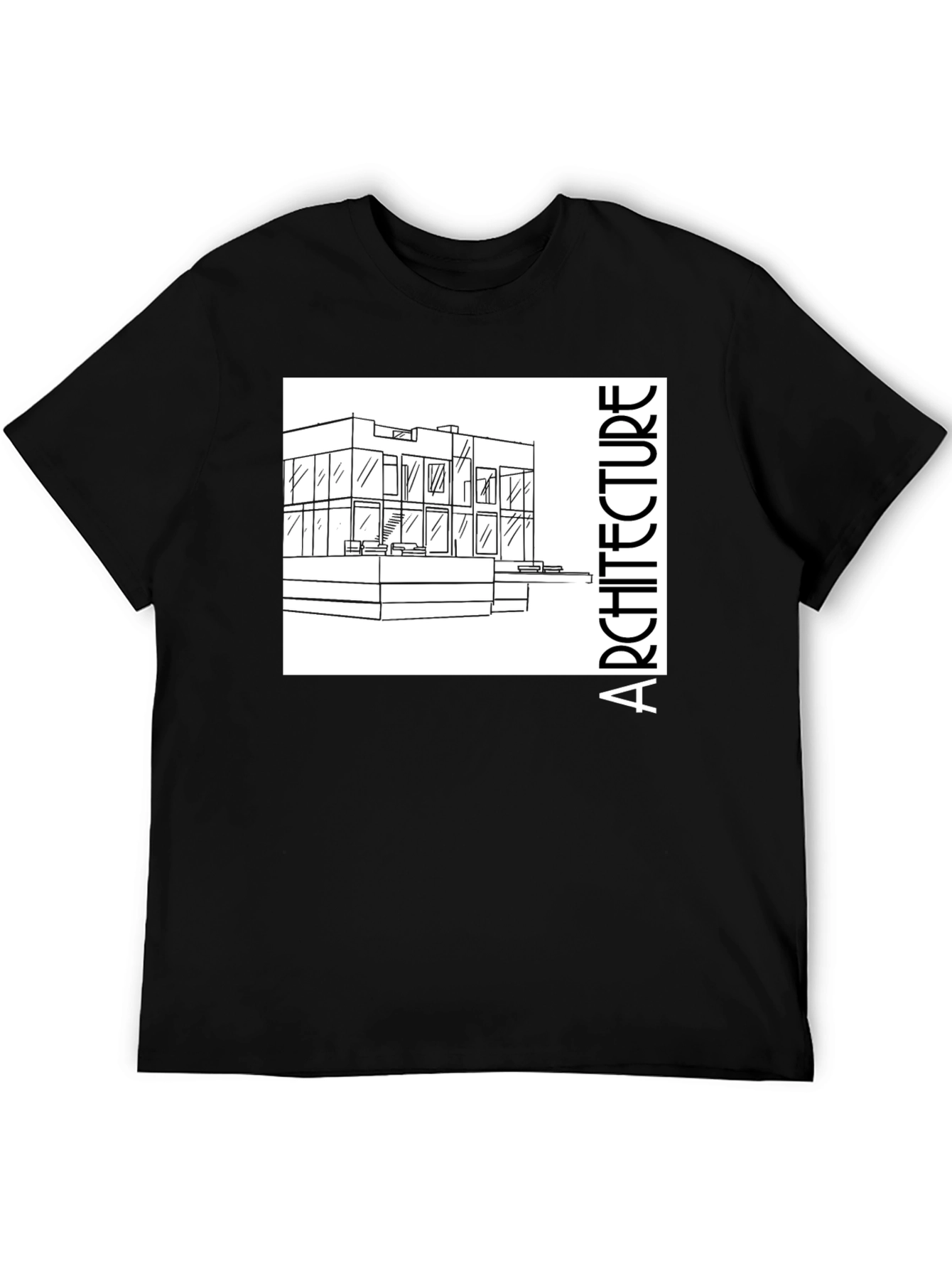 Architecture Tee - Modern Building Sketch Black T-Shirt