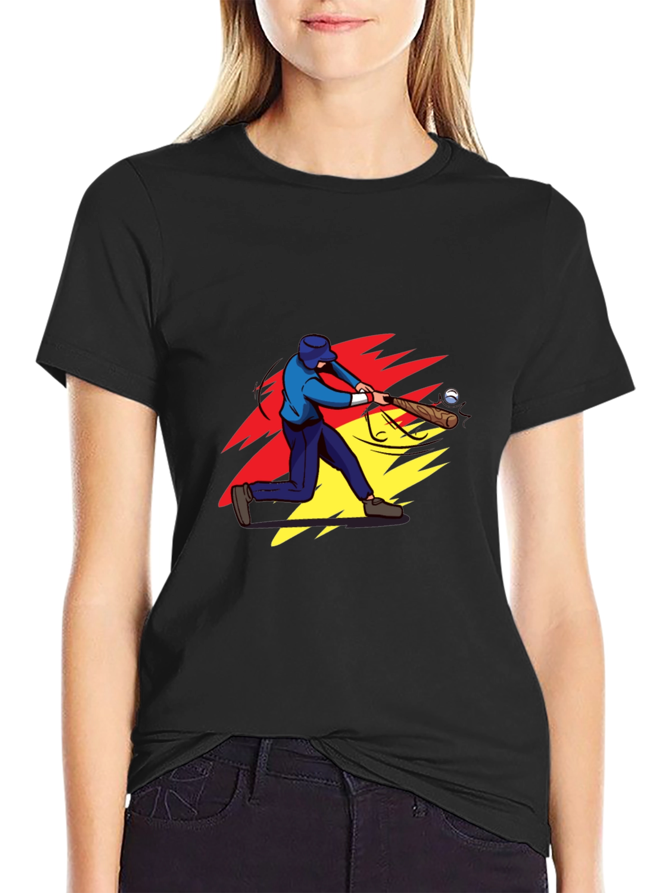 Baseball Player Graphic Tee - Stylish Mens Shirt