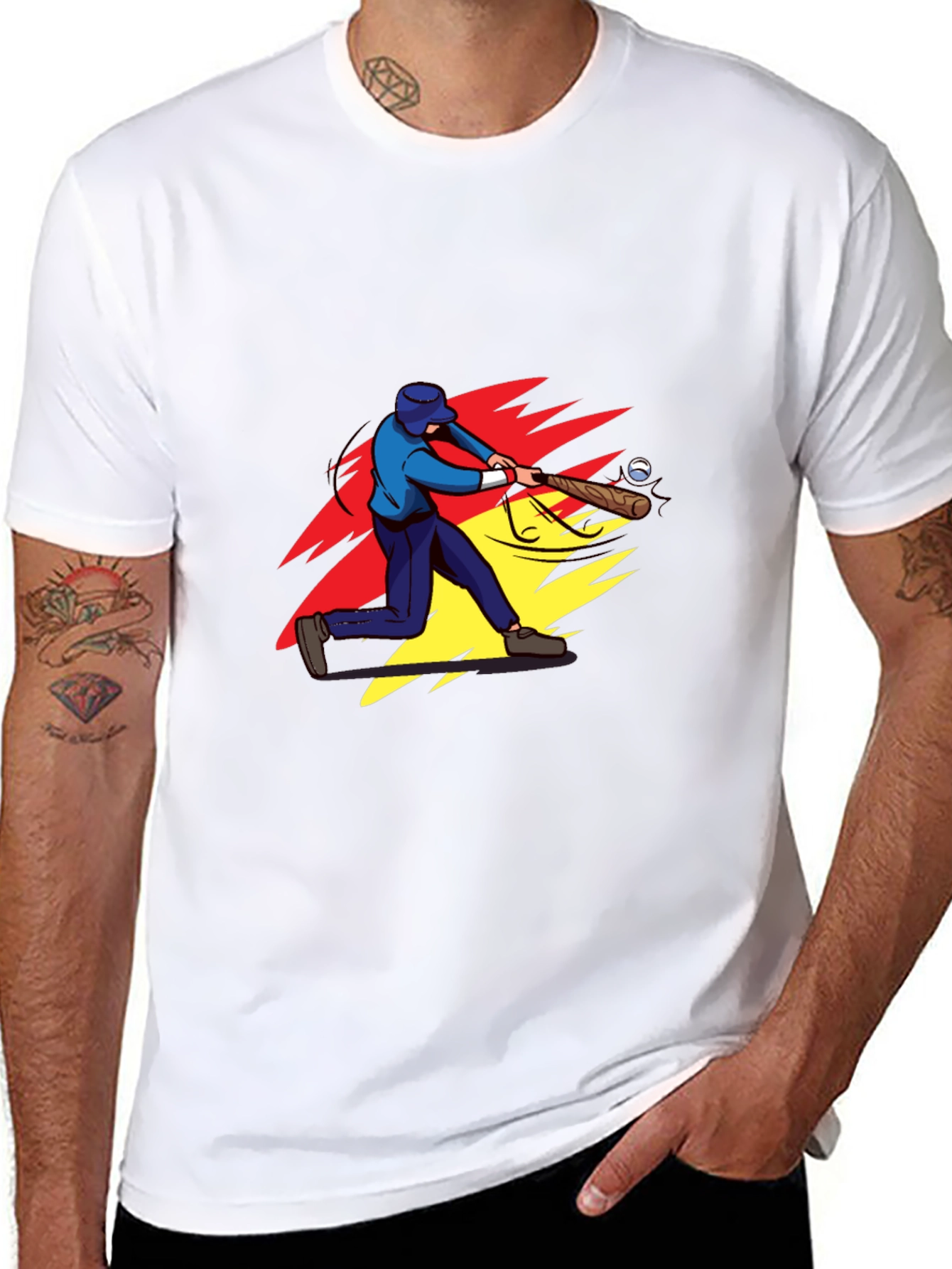 Baseball Player Graphic Tee - Stylish Mens Shirt