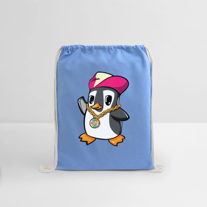 illustration of a funky cute penguin in a hip hop