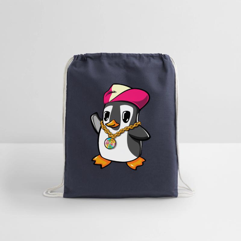 illustration of a funky cute penguin in a hip hop