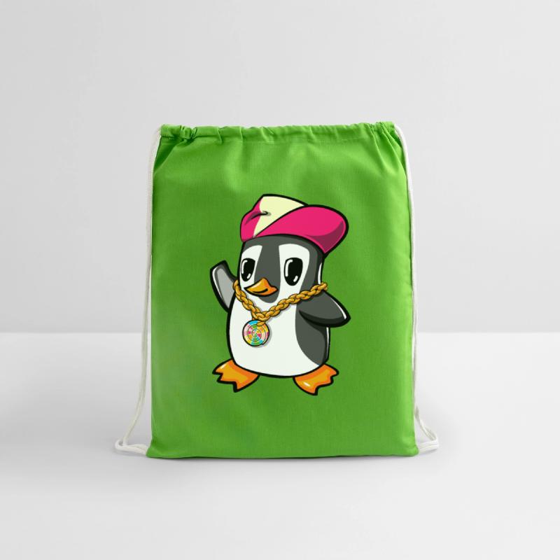 illustration of a funky cute penguin in a hip hop