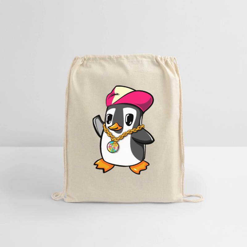 illustration of a funky cute penguin in a hip hop