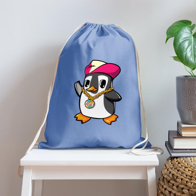 illustration of a funky cute penguin in a hip hop