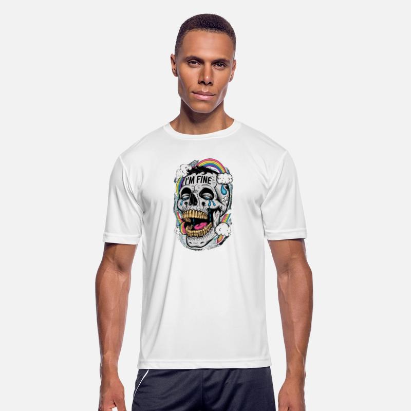 I’m Fine – Melancholy Skull Rainbow Art
