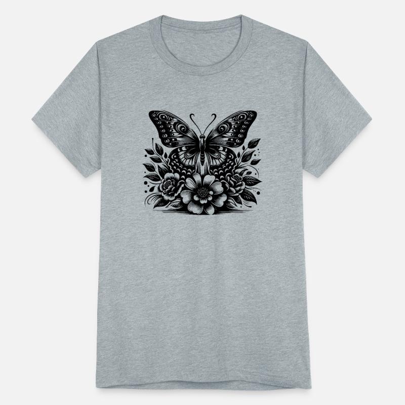 Imaginative Flower Butterfly Motif