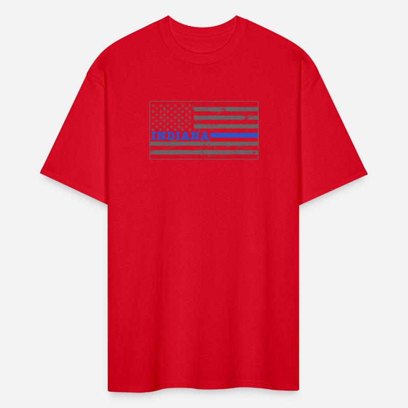 Indiana Police Shirt Thin Blue Line Flag Shirt