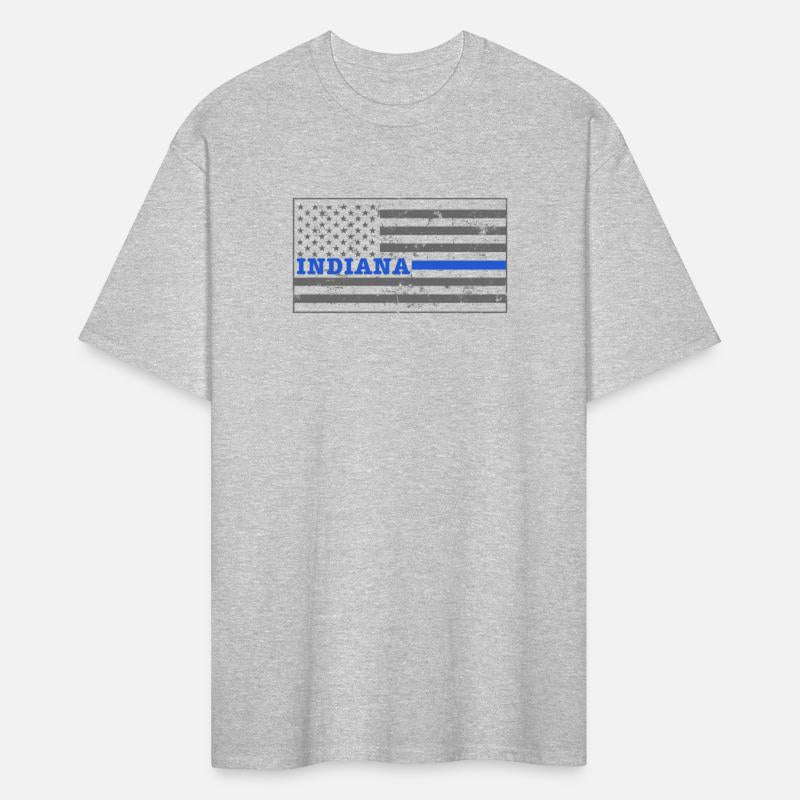 Indiana Police Shirt Thin Blue Line Flag Shirt