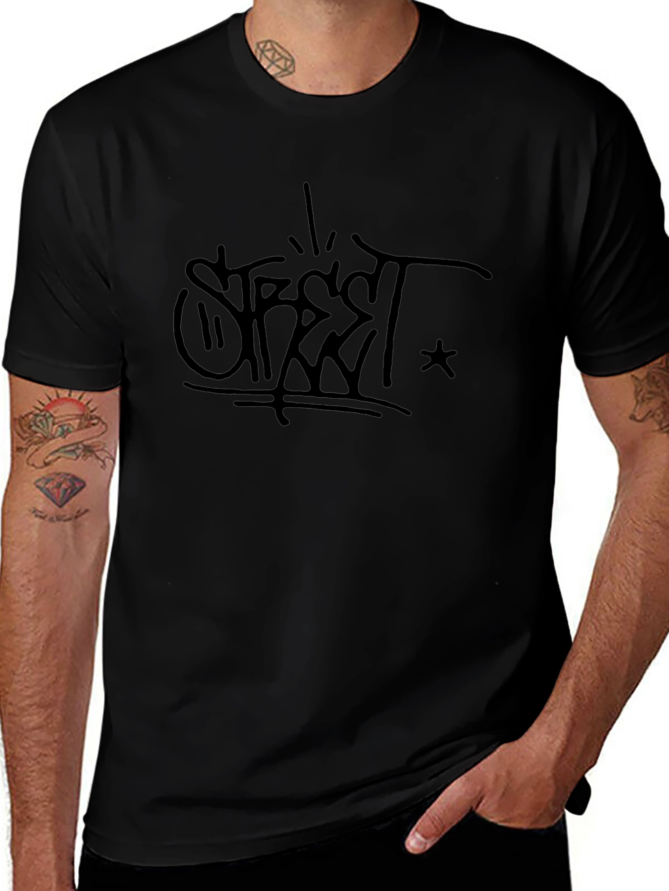 Street Style Black Graphic Tee